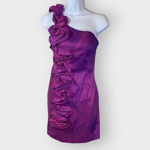 Hailey Logan by Adrianna Papell Formal Dress | Small | Purple | Taffeta | Ruffle
